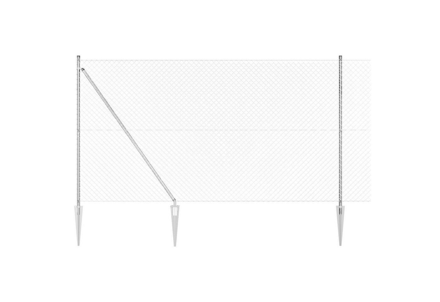 vidaXL Gartenzaun Drahtzaun mit 7 Spike-Posts 1,6x10 m verzinkter Stahl, (2-St) von vidaXL