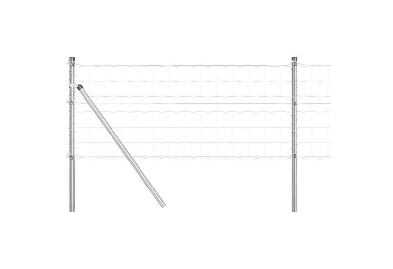 vidaXL Gartenzaun Euro Zaun mit 13 Posts 0,4x50 m Verzinkter Stahl, (3-St) von vidaXL