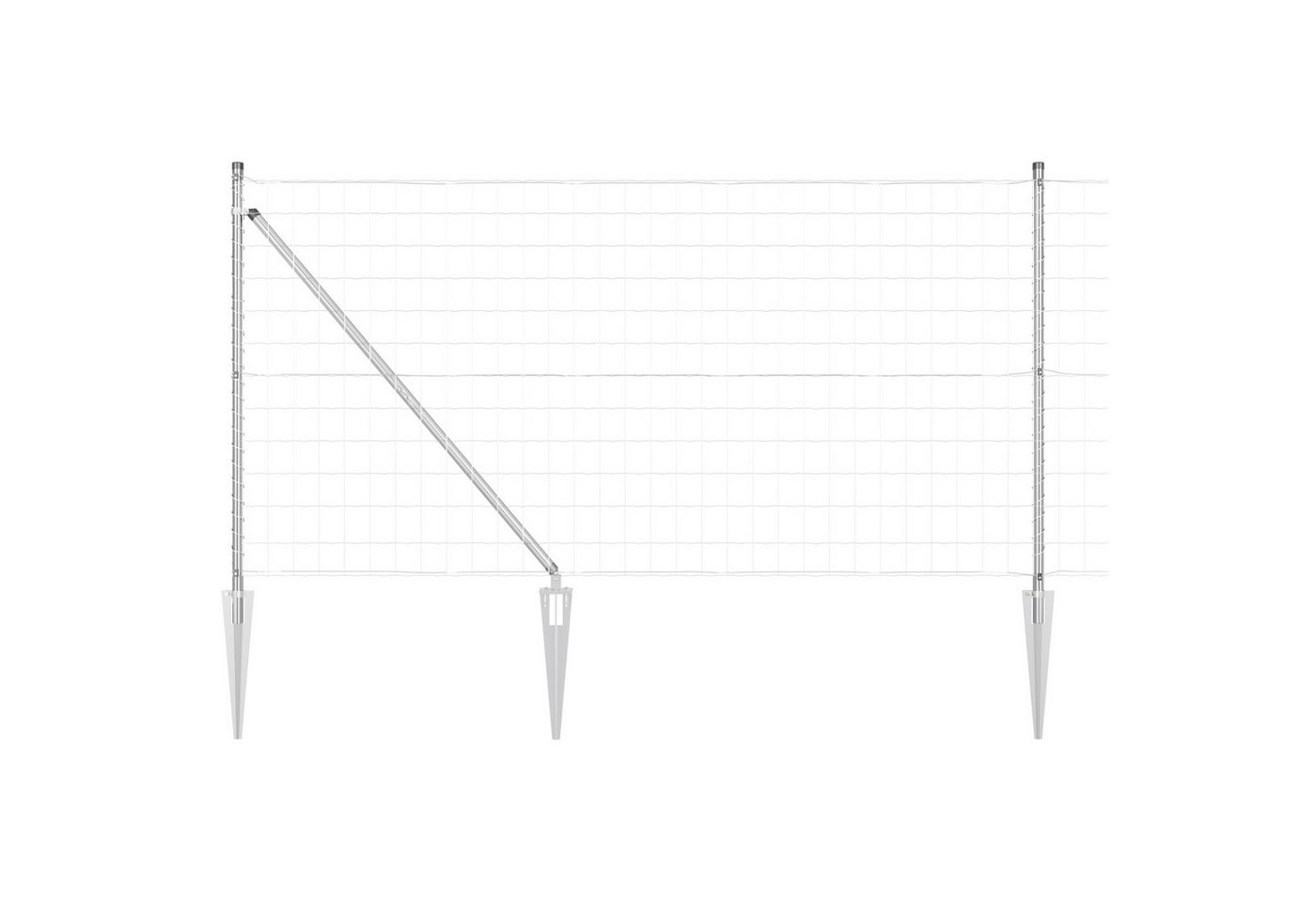 vidaXL Gartenzaun Euro Zaun mit 7 Spike-Posts 1x10 m verzinkter Stahl, (2-St) von vidaXL