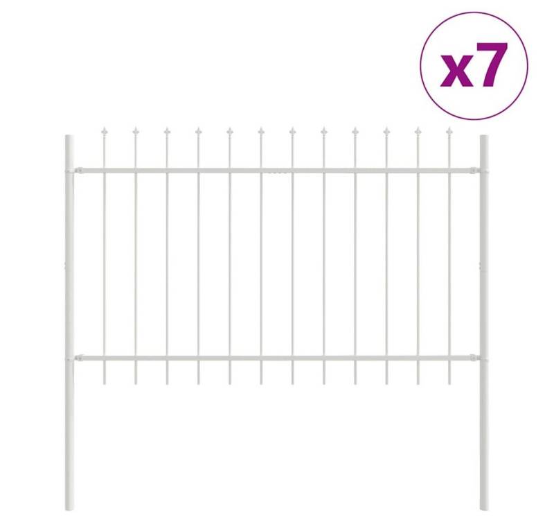 vidaXL Gartenzaun Gartenzaun Weiß 1.7 x 0.6 m Pulverbeschichteter Stahl, (1-St) von vidaXL