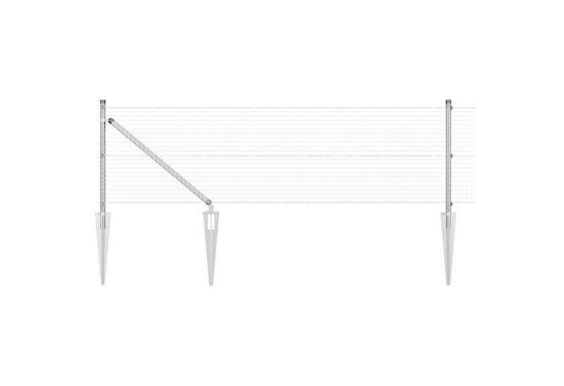 vidaXL Gartenzaun Schweißdrahtzaun mit 13 Spike-Posts 0,5x100 m Feuerverzinkter Stahl, (5-St) von vidaXL