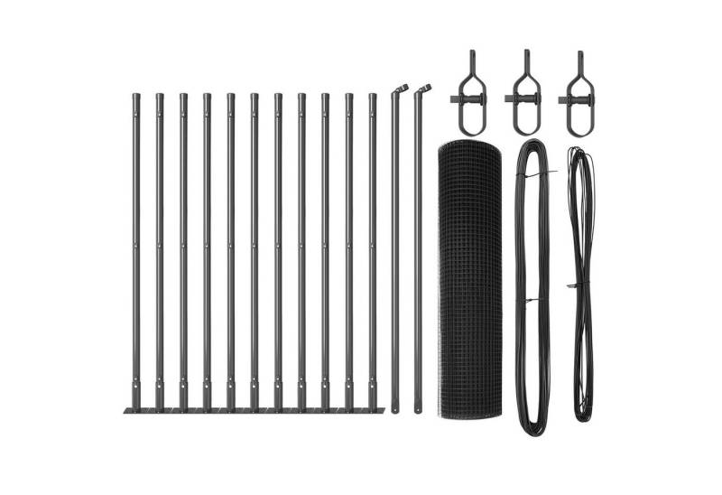 vidaXL Gartenzaun Zaunpfosten-Set 2er Set Grau Pulverbeschichteter Stahl 25 x 0.5 m, (1-St) von vidaXL