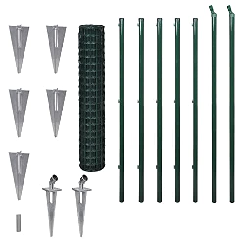 vidaXL Maschendrahtzaun Set 10x1,7m Stahl Grün Maschendraht Gartenzaun Zaun von vidaXL