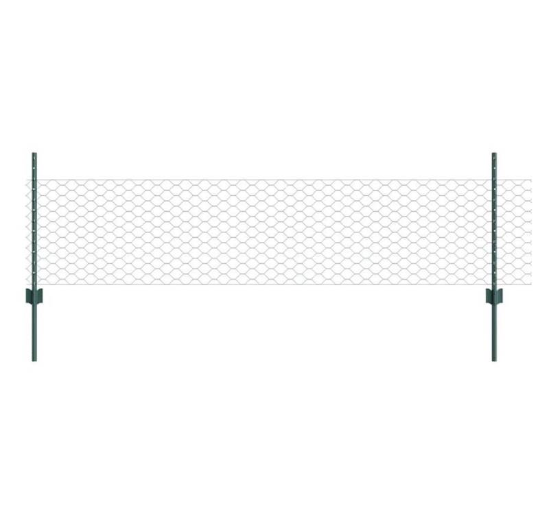 vidaXL Gartenzaun Zaun mit Pfosten Grün 0,5 x 10 m Stahl, (1-St) von vidaXL