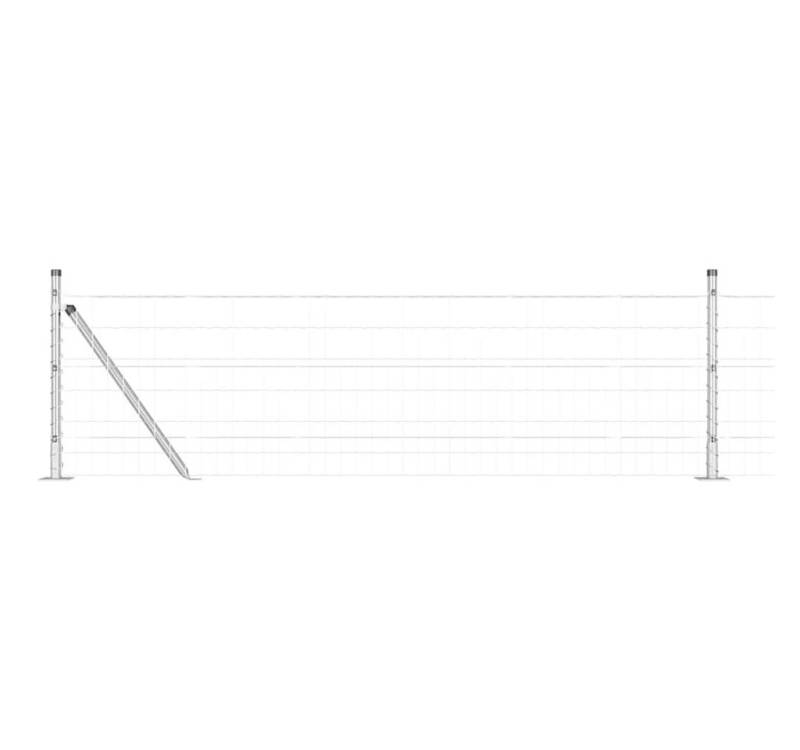 vidaXL Gartenzaun Zaun mit Pfosten Silber 0,6 x 50 m Stahl, (1-St) von vidaXL