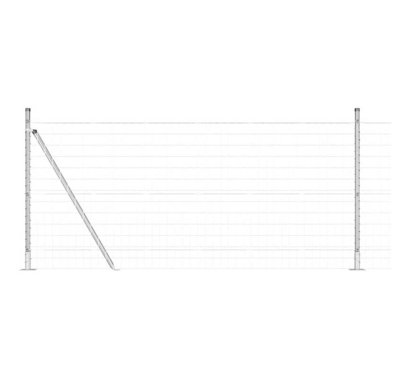 vidaXL Gartenzaun Zaun mit Pfosten Silber 1 x 25 m Stahl, (1-St) von vidaXL