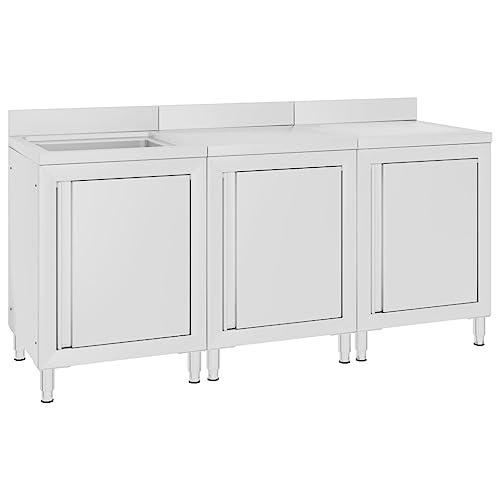 vidaXL Gastro Spülenunterschrank Spülschrank Spülbecken Küchenschrank Spültisch Gastrospüle Spüle Arbeitsschrank 180x60x96cm Edelstahl vidaXL Gastro Spülenunterschrank Spülschrank Spülbecken Küchenschrank Spültisch Gastrospüle Spüle Arbeitsschrank 180x60x96cm Edelstahl von vidaXL