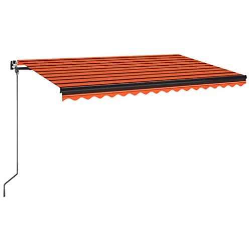 vidaXL Gelenkarmmarkise Einziehbar Markise Balkonmarkise Sonnenmarkise Sonnenschutz Sichtschutz Terrasse Garten Balkon 450x350cm Orange Braun von vidaXL