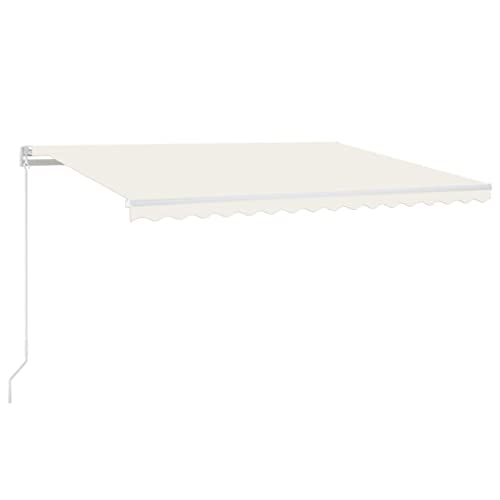 vidaXL Gelenkarmmarkise Einziehbar Markise Sonnenmarkise Balkonmarkise Sonnenschutz Sichtschutz Fenster Terrasse Garten 400x350cm Creme von vidaXL