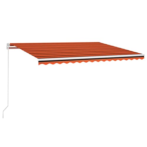 vidaXL Gelenkarmmarkise Einziehbar Markise Sonnenmarkise Balkonmarkise Sonnenschutz Sichtschutz Fenster Terrasse Garten 400x350cm Orange Braun von vidaXL