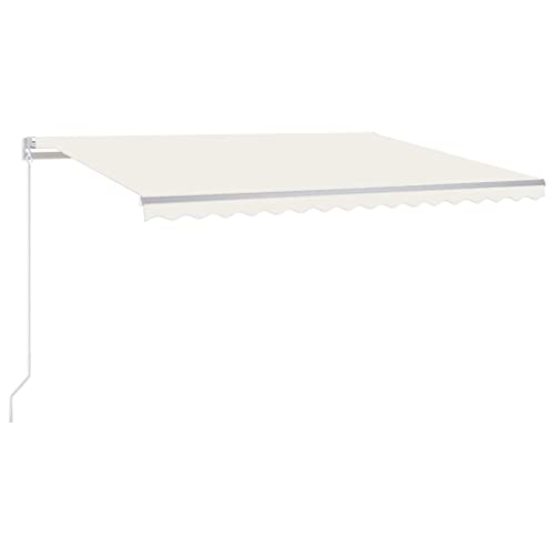 vidaXL Gelenkarmmarkise Einziehbar Markise Sonnenmarkise Balkonmarkise Sonnenschutz Sichtschutz Fenster Terrasse Garten 450x300cm Creme von vidaXL