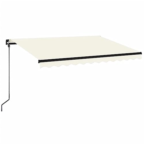 vidaXL Gelenkarmmarkise Einziehbar mit LED Markise Balkonmarkise Sonnenmarkise Sonnenschutz Sichtschutz Terrasse Garten 350x250cm Creme von vidaXL