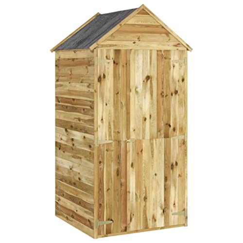 vidaXL Geräteschuppen Gartenhaus Schuppen Gerätehaus Lagerschuppen Gartenschrank Pultdach Garten Tür 107x107x220cm Massivholz Kiefer Imprägniert von vidaXL