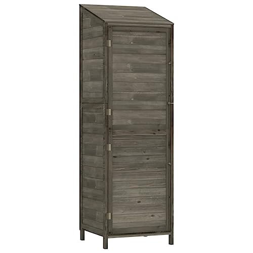 vidaXL Geräteschuppen Gartenhaus Schuppen Gerätehaus Lagerschuppen Satteldach Gartenschrank Pultdach Garten Anthrazit 55x52x174,5cm Massivholz Tanne von vidaXL
