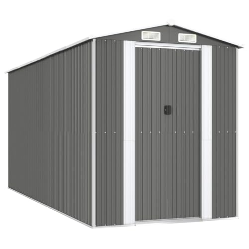 vidaXL Geräteschuppen Gerätehaus Garten Schuppen Gartenhaus Hütte Haus Laube Gartenschuppen Lagerschuppen Hellgrau 192x440x223cm Verzinkter Stahl vidaXL Geräteschuppen Gerätehaus Garten Schuppen Gartenhaus Hütte Haus Laube Gartenschuppen Lagerschuppen Hellgrau 192x440x223cm Verzinkter Stahl von vidaXL