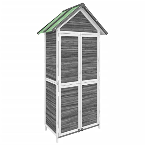 vidaXL Geräteschuppen, Gartenschrank mit Schrägdach, Holz Gerätehaus für Gartenwerkzeuge, Geräteschrank Werkzeugschrank, Grau 89x52,5x175cm Massivholz Kiefer vidaXL Geräteschuppen, Gartenschrank mit Schrägdach, Holz Gerätehaus für Gartenwerkzeuge, Geräteschrank Werkzeugschrank, Grau 89x52,5x175cm Massivholz Kiefer von vidaXL