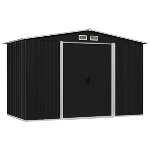 vidaXL Geräteschuppen mit 4 Entlüftungsöffnungen Schiebetür Gerätehaus Gartenhaus Schuppen Gartenschuppen Anthrazit Stahl 257x205x178cm vidaXL Geräteschuppen mit 4 Entlüftungsöffnungen Schiebetür Gerätehaus Gartenhaus Schuppen Gartenschuppen Anthrazit Stahl 257x205x178cm von vidaXL
