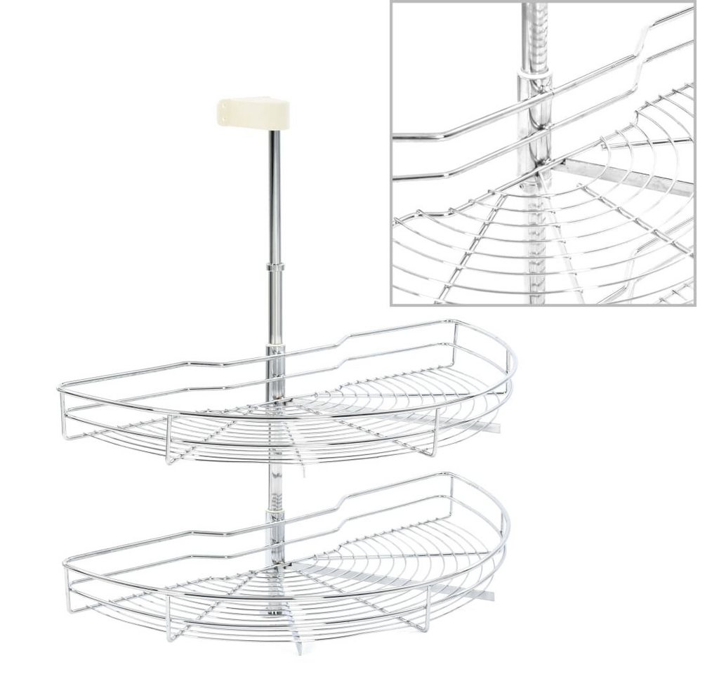 vidaXL Geschirrständer 2-stufiger Küchen-Drahtkorb Silbern 180 Grad 75x38x80 cm vidaXL Geschirrständer 2-stufiger Küchen-Drahtkorb Silbern 180 Grad 75x38x80 cm von vidaXL