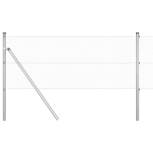 vidaXL Geschweißter Drahtzaun mit 7 Pfosten 0.6x10 m Verzinkter Stahl von vidaXL