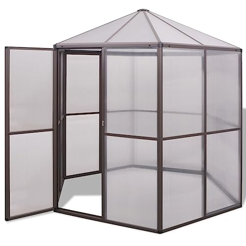 vidaXL Gewächshaus UV-beständig Wärmedämmung Treibhaus Tomatenhaus Pflanzenhaus Gartenhaus Frühbeet Garten Aluminium 240x211x232cm von vidaXL