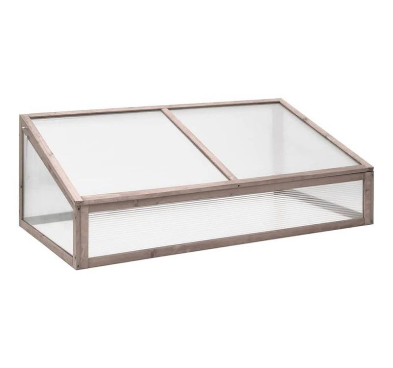 vidaXL Gewächshaus Gewächshaus Grau 110x58,5x39 cm Tannenholz von vidaXL