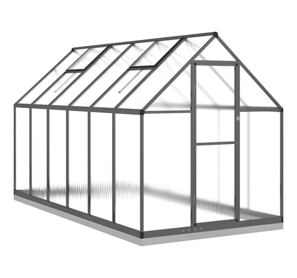 vidaXL Gewächshaus Gewächshaus mit Fundamentrahmen Anthrazit 334x169x202 cm Alu vidaXL Gewächshaus Gewächshaus mit Fundamentrahmen Anthrazit 334x169x202 cm Alu von vidaXL