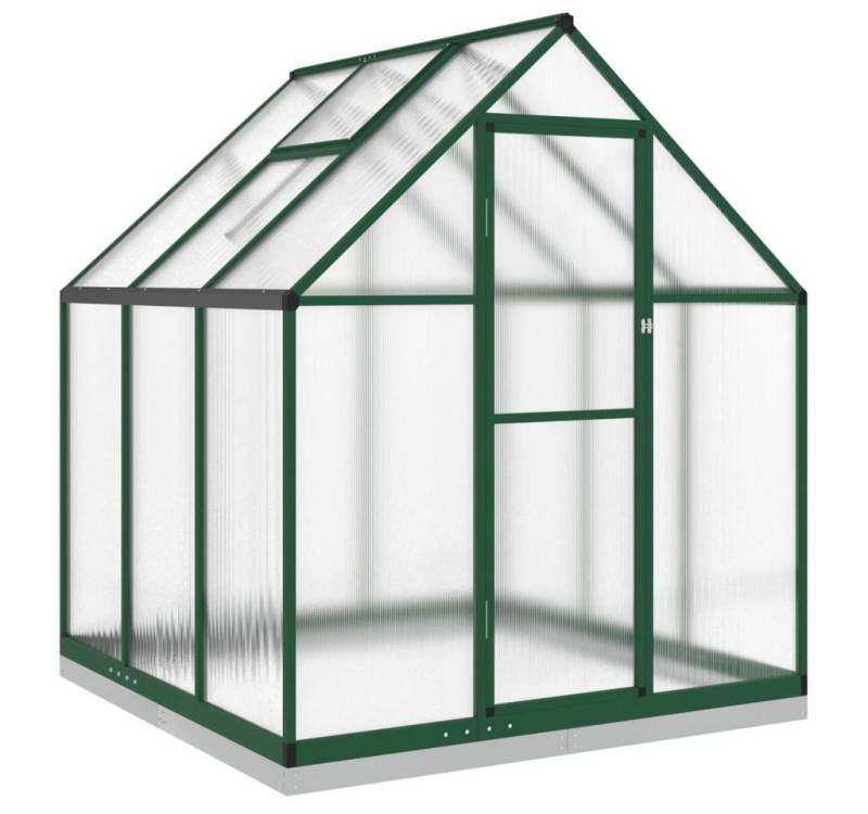 vidaXL Gewächshaus Gewächshaus mit Fundamentrahmen Grün 169x169x202 cm Aluminimum von vidaXL