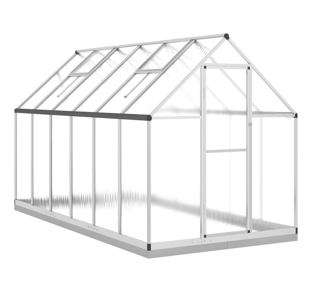 vidaXL Gewächshaus Gewächshaus mit Fundamentrahmen Silber 334x169x202cm Aluminimum vidaXL Gewächshaus Gewächshaus mit Fundamentrahmen Silber 334x169x202cm Aluminimum von vidaXL