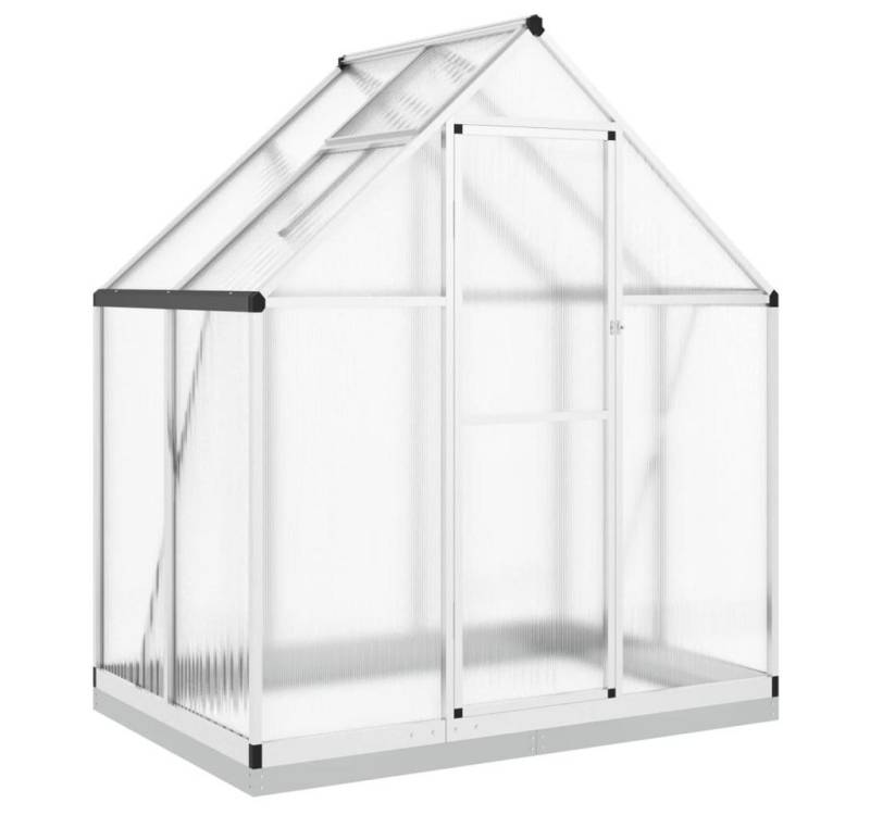 vidaXL Gewächshaus Gewächshaus mit Fundamentrahmen Silbern 169x114x202 cm Alu von vidaXL