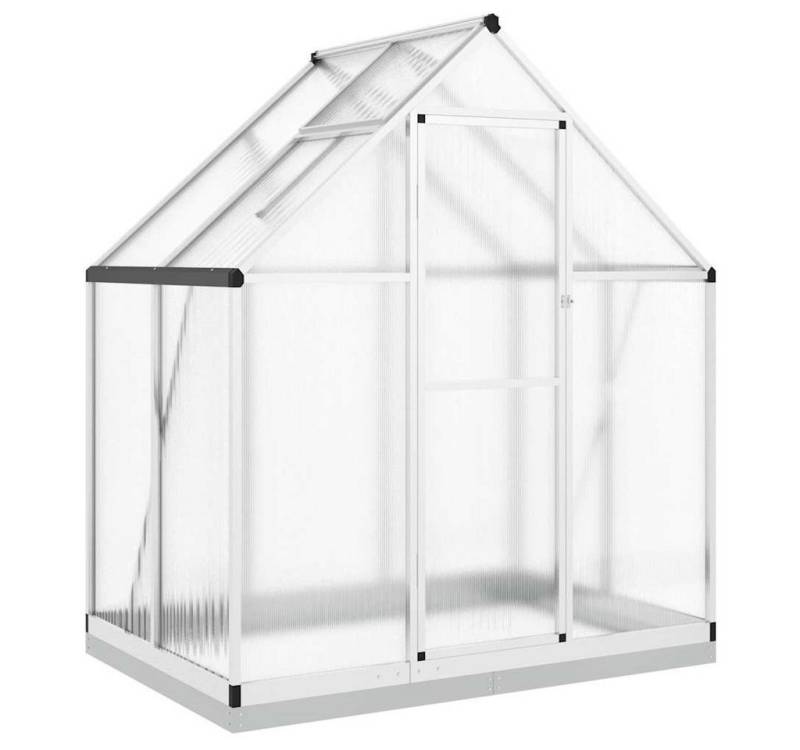vidaXL Gewächshaus Gewächshaus mit Fundamentrahmen Silbern 169x114x202 cm Alu von vidaXL