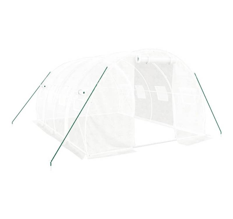 vidaXL Gewächshaus Gewächshaus mit Stahlrahmen Weiß 12 m² 4x3x2 m von vidaXL