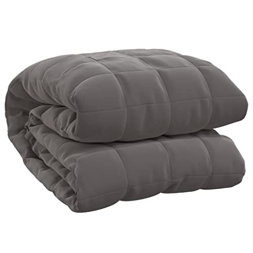 vidaXL Gewichtsdecke Therapiedecke Schwere Decke Schlafhilfe Entspannungsdecke Einschlafhilfe Schwerkraftdecke Grau 155x220cm 7kg Stoff von vidaXL