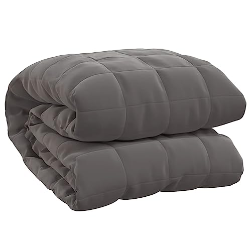 vidaXL Gewichtsdecke Therapiedecke Schwere Decke Schlafhilfe Entspannungsdecke Einschlafhilfe Schwerkraftdecke Grau 200x225cm 9kg Stoff von vidaXL