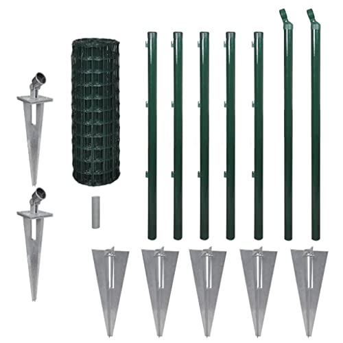 vidaXL Gitterzaun Zaun Zaunset Gartenzaun Zaunsatz Maschendraht Set Metallzaun 10 x 0,8m von vidaXL