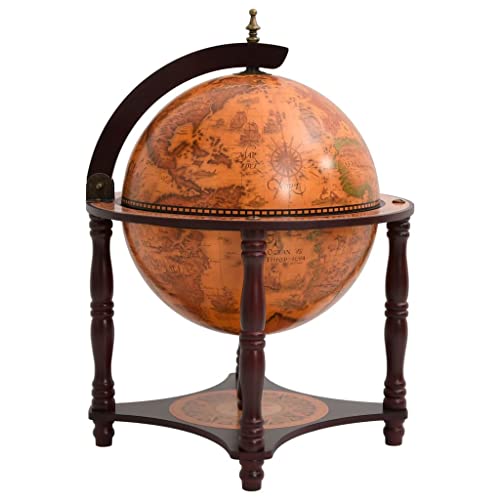 vidaXL Globusbar Minibar Weltkugel Hausbar Cocktailbar Dekobar Tischbar Weinregal Weinständer Flaschenregal Braun Massivholz Eukalyptus von vidaXL