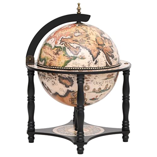 vidaXL Globusbar Minibar Weltkugel Hausbar Cocktailbar Dekobar Tischbar Weinregal Weinständer Flaschenregal Schwarz Massivholz Eukalyptus von vidaXL
