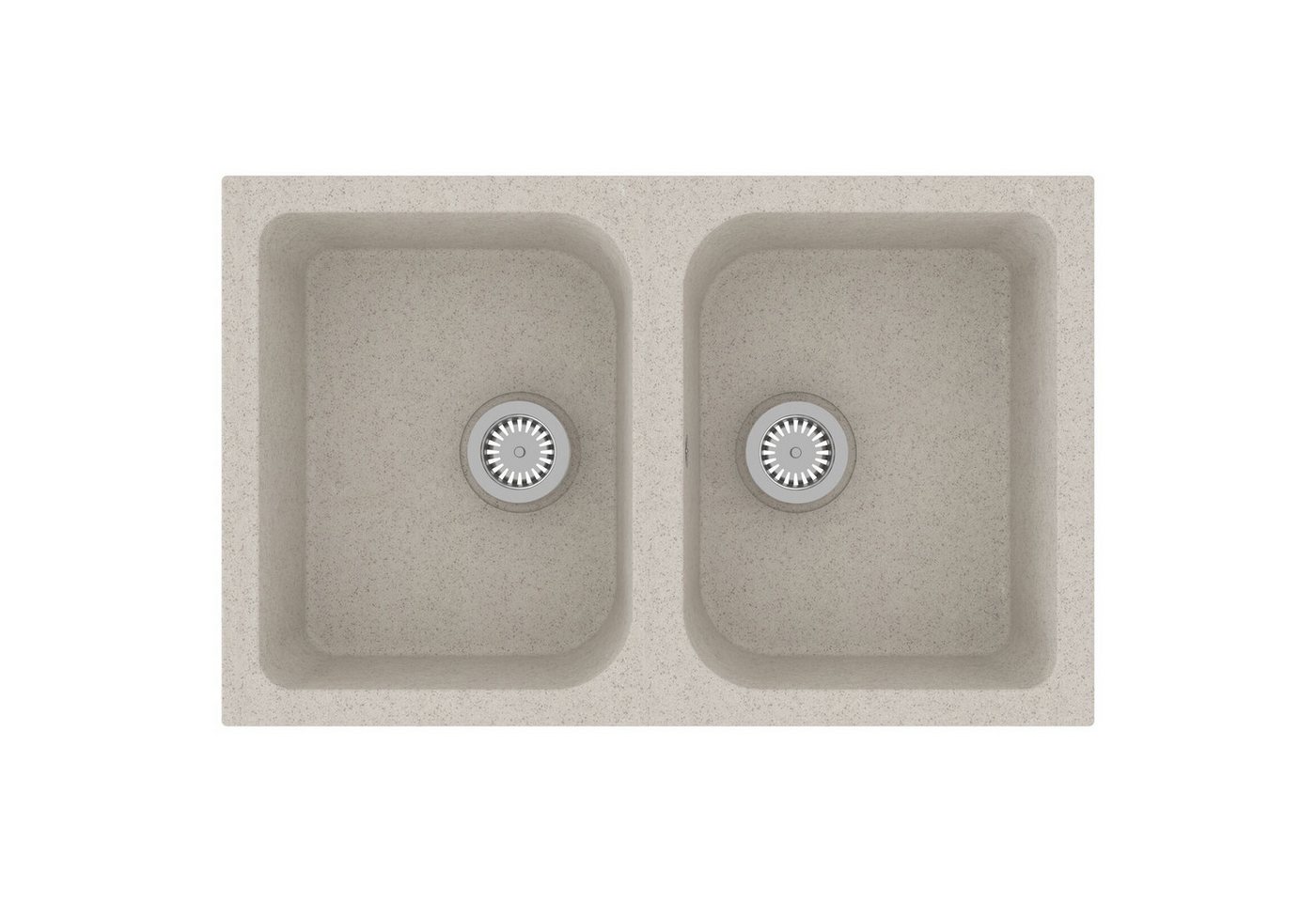 vidaXL Granitspüle Küchenspüle Beige 760x480x184 mm Granit, 48/76 cm, (1 St) von vidaXL