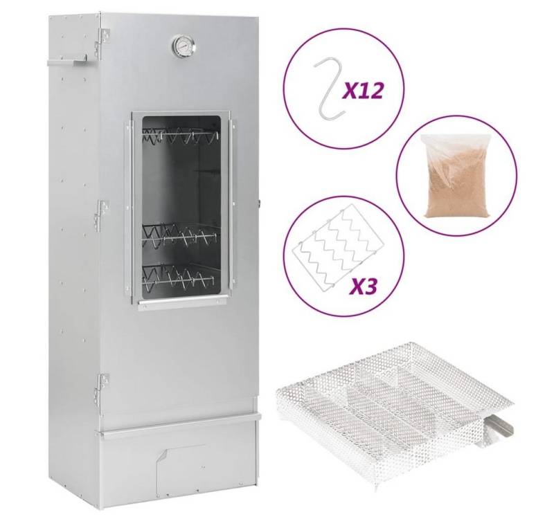 vidaXL Grillkamin Räucherofen mit Kaltrauchgenerator Verzinkter Stahl von vidaXL