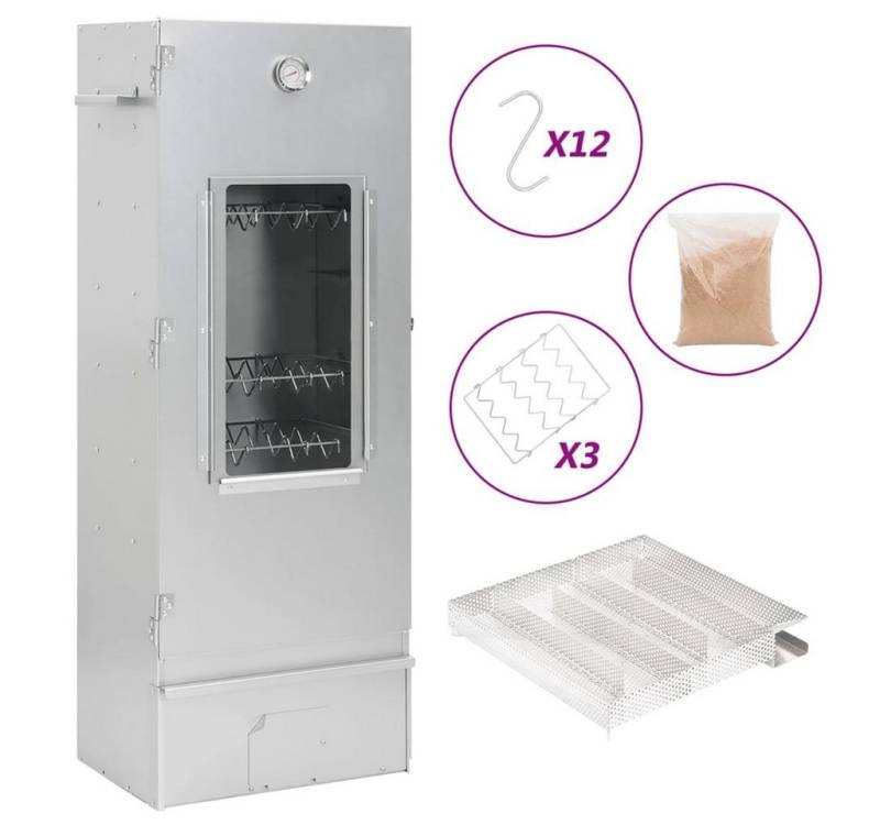 vidaXL Grillkamin Räucherofen mit Kaltrauchgenerator Verzinkter Stahl von vidaXL