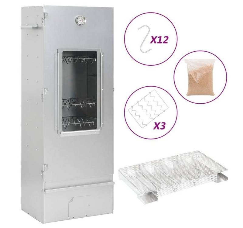 vidaXL Grillkamin Räucherofen mit Kaltrauchgenerator Verzinkter Stahl von vidaXL