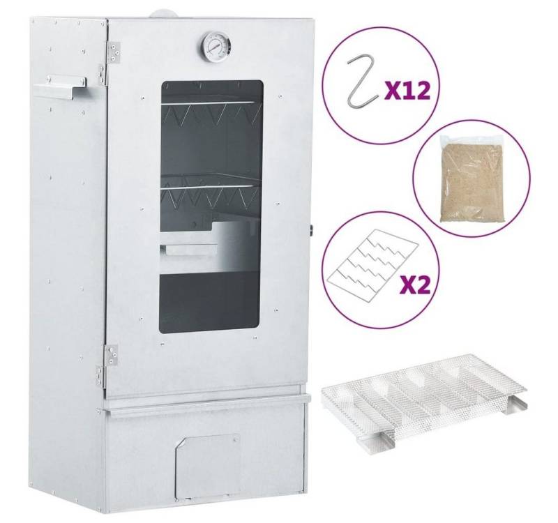 vidaXL Grillkamin Räucherofen mit Kaltrauchgenerator Verzinkter Stahl von vidaXL