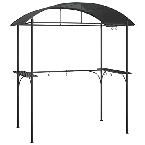 vidaXL Grillpavillon mit Seitenregalen Anthrazit 220x115x230 cm Stahl von vidaXL