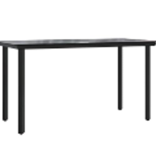vidaXL Großer schwarzer Esstisch für draußen | Rechteckiges Design | Platz für bis zu 6 Personen | Robuster Metallrahmen | Glatte gehärtete Glasoberfläche | Ideal für Garten und Terrasse vidaXL Großer schwarzer Esstisch für draußen | Rechteckiges Design | Platz für bis zu 6 Personen | Robuster Metallrahmen | Glatte gehärtete Glasoberfläche | Ideal für Garten und Terrasse von vidaXL