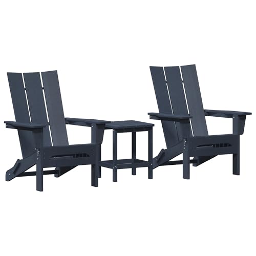 vidaXL HDPE 3-teilig Marineblau HDPE Gartensitzgruppe, Adirondack Klappstuhl, Marineblau, 74,5 x 80,5 x 90 cm, HDPE, Beistelltisch Adirondack Marineblau, 38 x 38 x 46 cm vidaXL HDPE 3-teilig Marineblau HDPE Gartensitzgruppe, Adirondack Klappstuhl, Marineblau, 74,5 x 80,5 x 90 cm, HDPE, Beistelltisch Adirondack Marineblau, 38 x 38 x 46 cm von vidaXL
