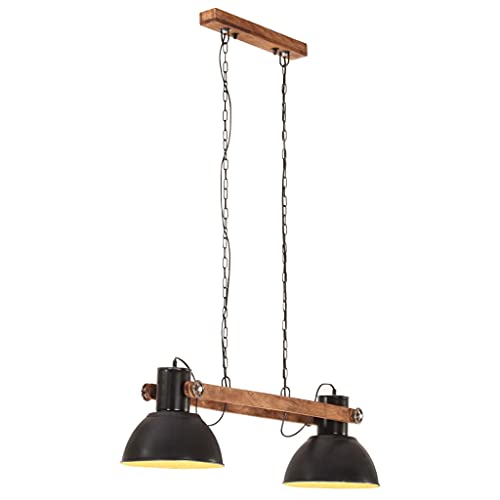 vidaXL Hängelampe Industriestil Pendelleuchte Deckenlampe Pendellampe Industrielampe Deckenleuchte Hängeleuchte Lampe Leuchte 25W Schwarz 109cm E27 von vidaXL