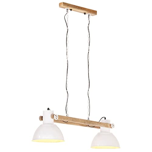 vidaXL Hängelampe Industriestil Pendelleuchte Deckenlampe Pendellampe Industrielampe Deckenleuchte Hängeleuchte Lampe Leuchte 25W Weiß 109cm E27 von vidaXL