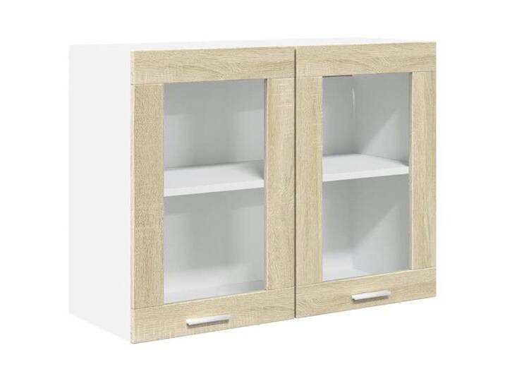 vidaXL Hängeschrank Hängeglasschrank Küchenschrank Sonoma Eiche 80x31x60 cm Spanplatte, braun von vidaXL