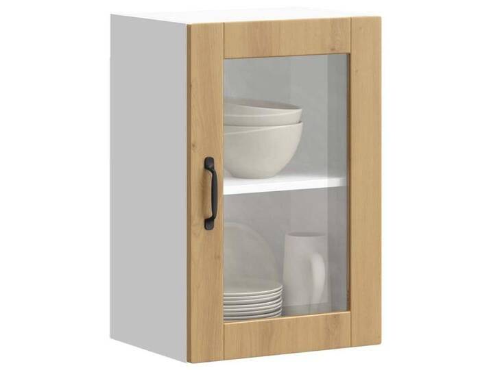 vidaXL Hängeschrank Hängeschrank Küchenschrank mit Glastür Porto Artisan-Eiche, braun von vidaXL