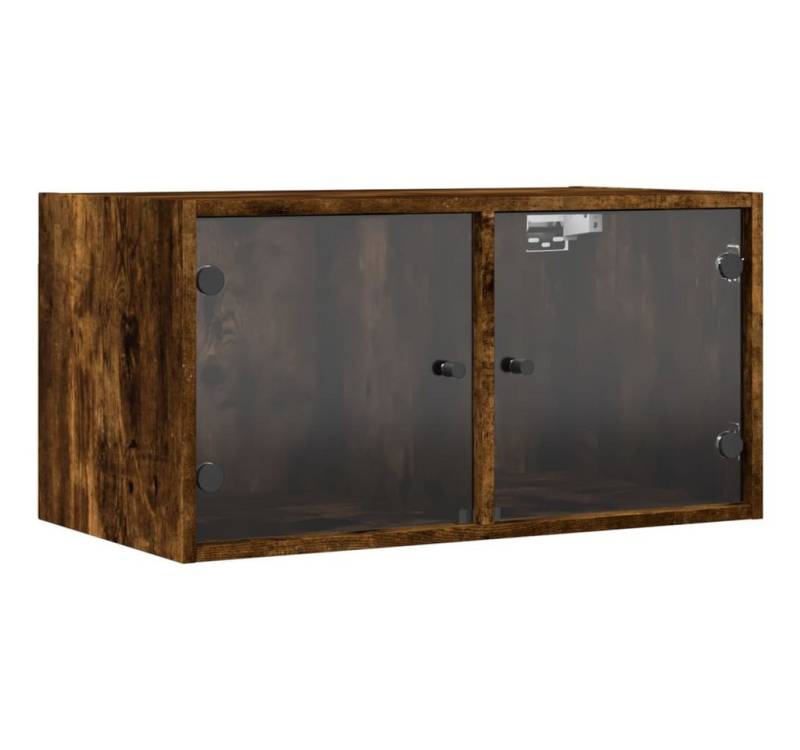 vidaXL Hängeschrank Hängeschrank Wandschrank mit Glastüren Räuchereiche 68,5x37x35 cm von vidaXL