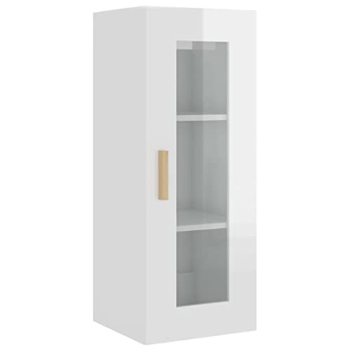 vidaXL Hängeschrank Hochglanz-Weiß 34,5x34x90 cm von vidaXL